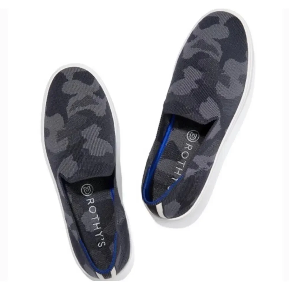 Rothy's The Sneaker In Gray Camo Women's Size 8 Pull On Slip On Tennis Shoes